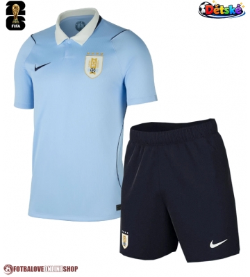 Uruguay Domácí dres komplet pro Děti MS 2026 Krátkým Rukávem (+ Krátké kalhoty)